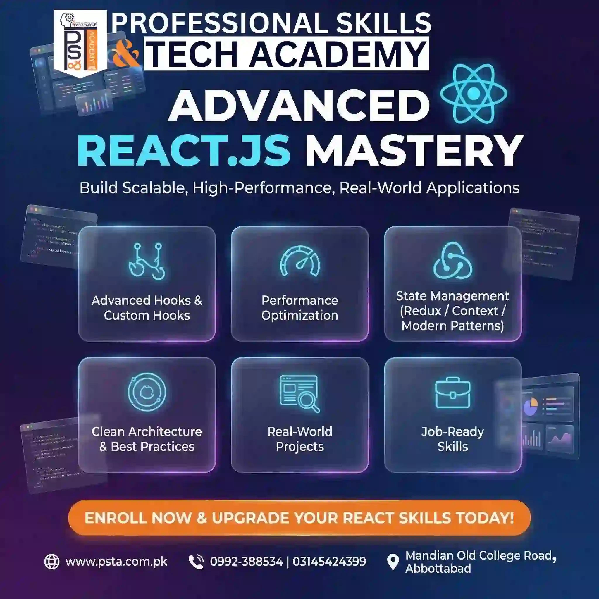 Advanced React.js Mastery: Build Scalable Real-World Applications Certification Course Online in Pakistan & Abbottabad