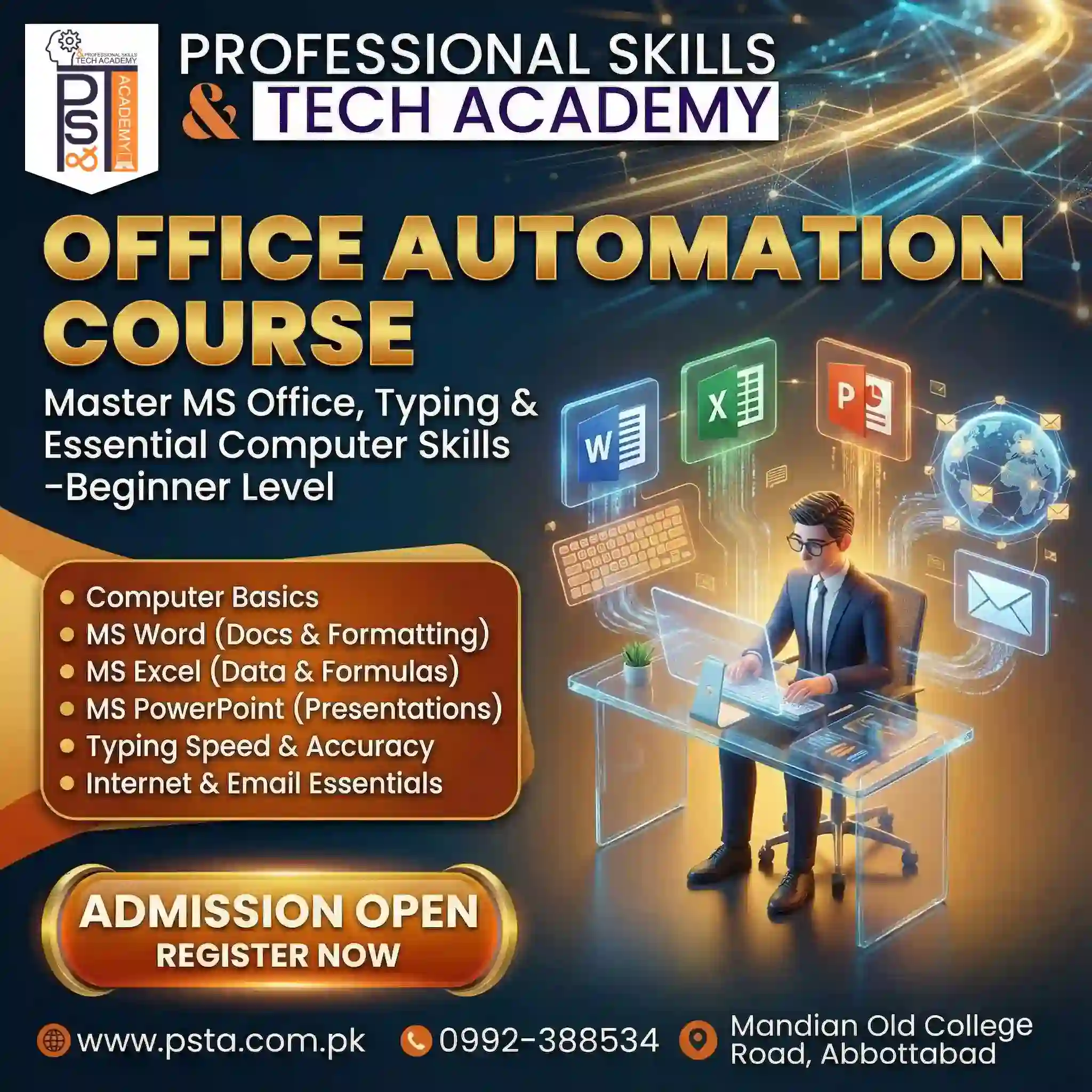 Certified Office Automation Course: Master MS Office & Computer Basics Certification Course Online in Pakistan & Abbottabad