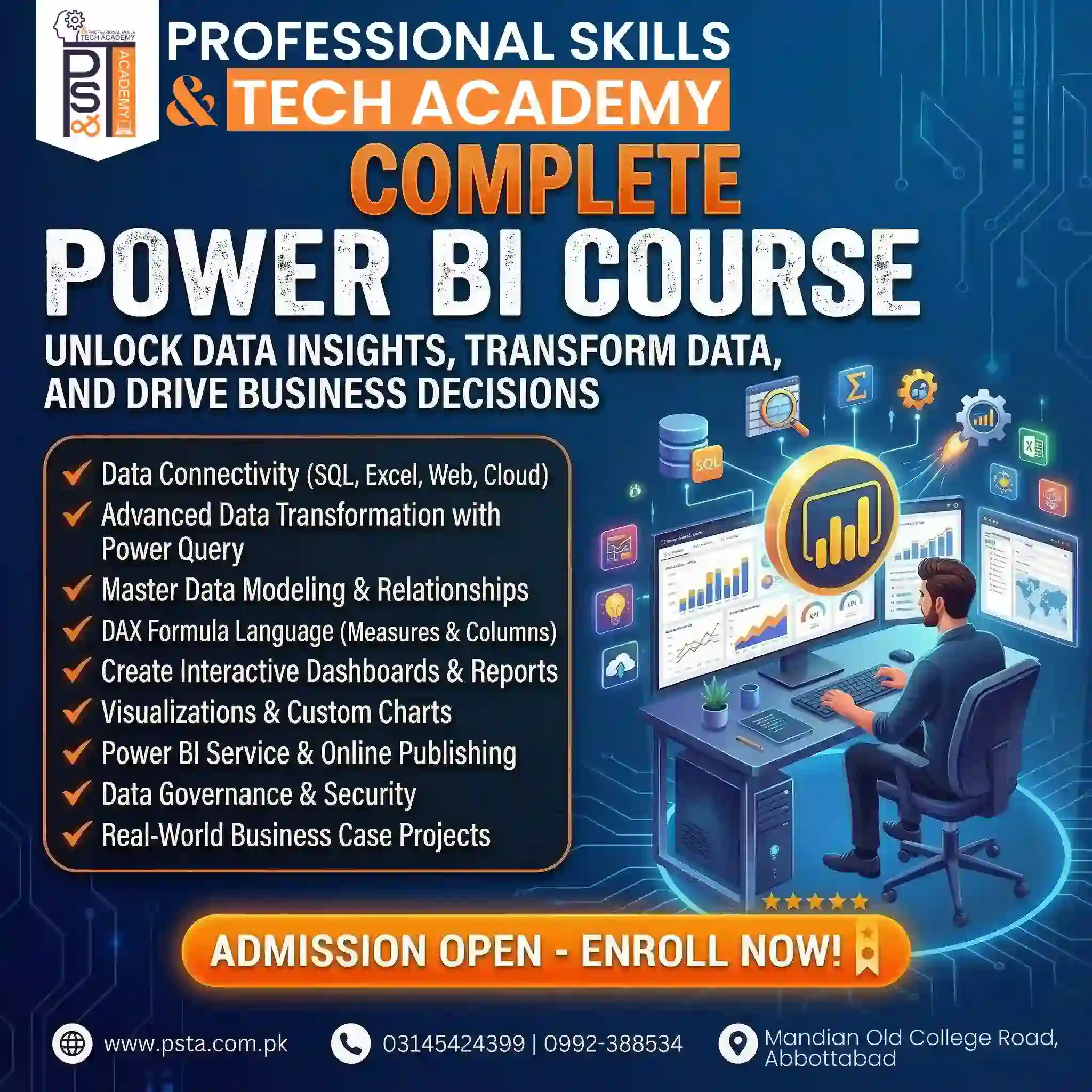 Power BI Course: Data Analytics & Dashboards Certification Course Online in Pakistan & Abbottabad