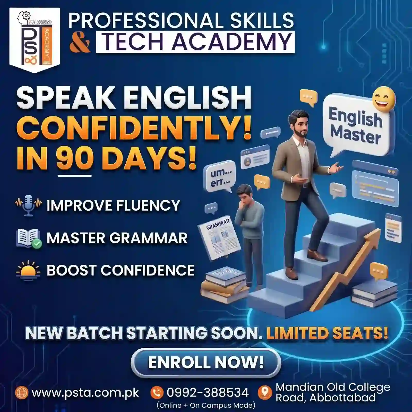 English Spoken & Grammar Course in Pakistan – Build Confidence, Speak Fluently (Online & Campus) Certification Course Online in Pakistan & Abbottabad