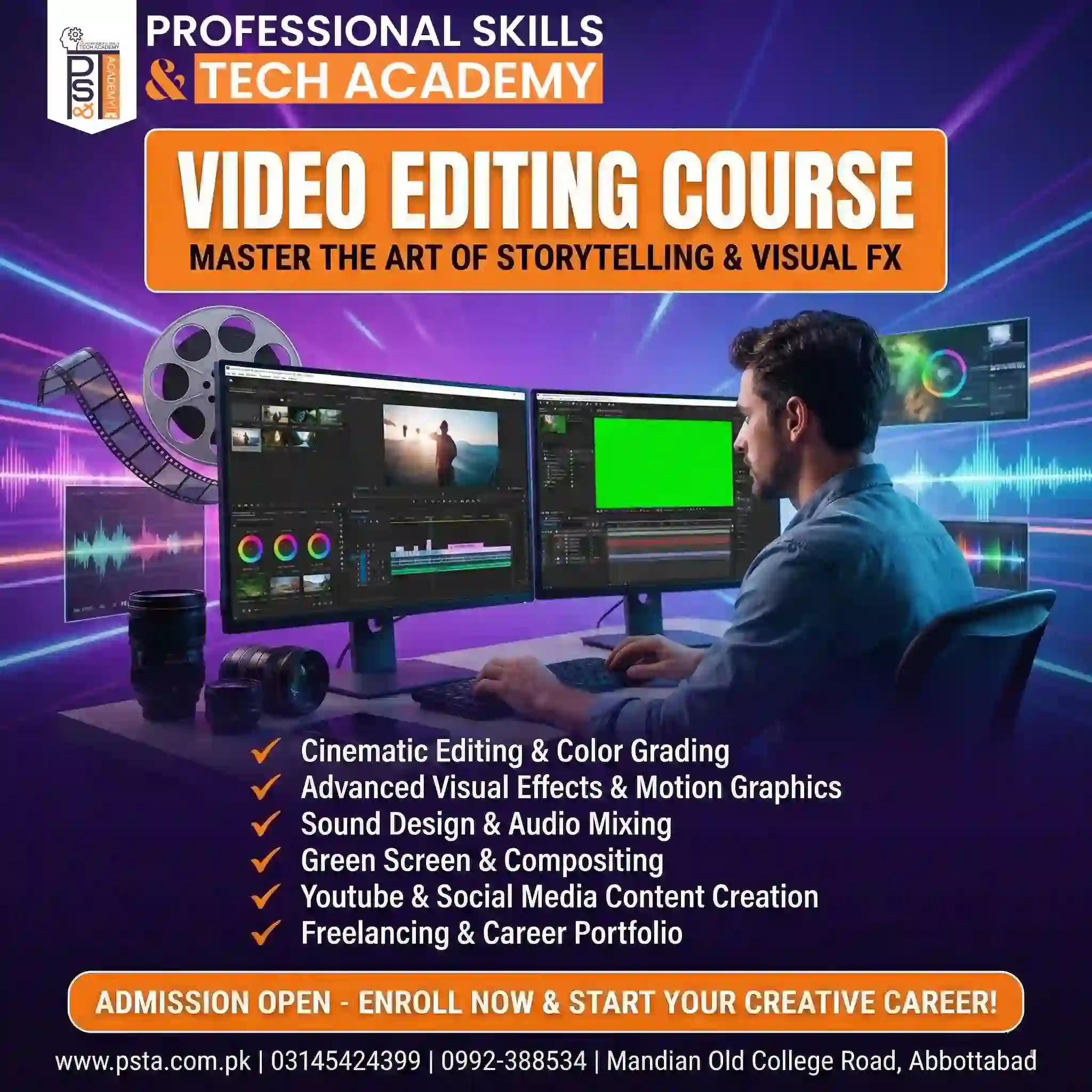 Mastering Video Editing & Visual Effects (VFX) Certification Course Online in Pakistan & Abbottabad
